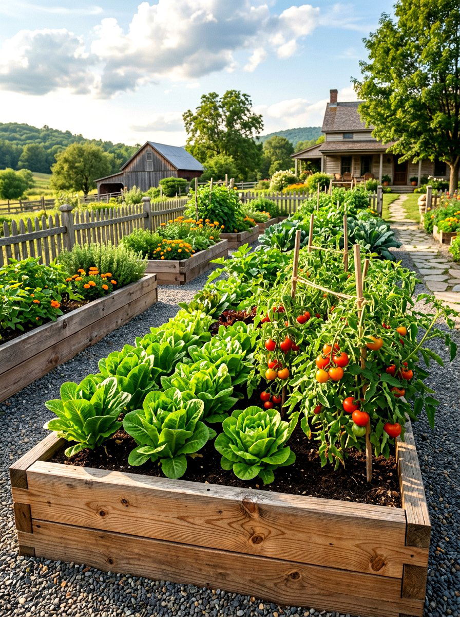 Cedar Wood Raised Bed Border - 30 raised bed border ideas