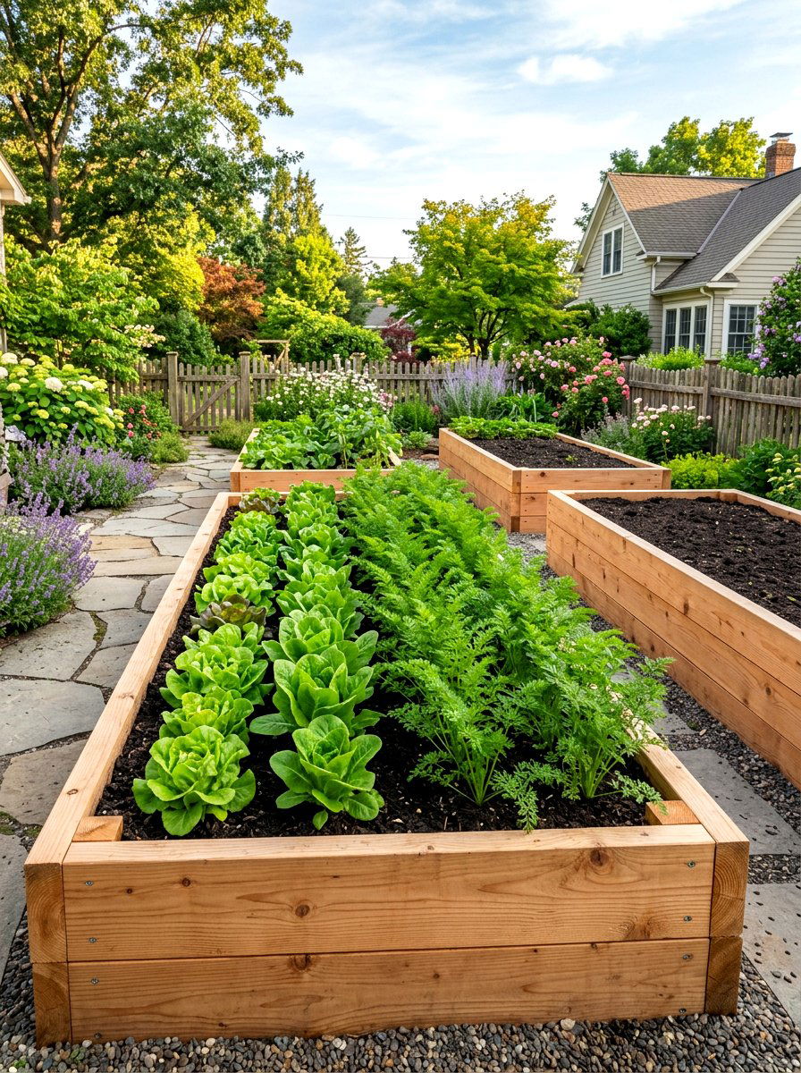Cedar Wood Raised Bed - 30 raised bed layout ideas