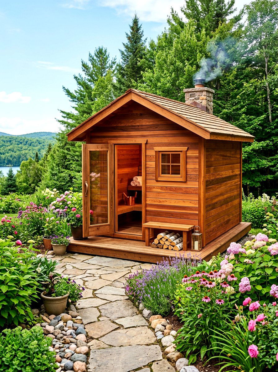 Cedar Wood Sauna Building - 30 sauna shed ideas