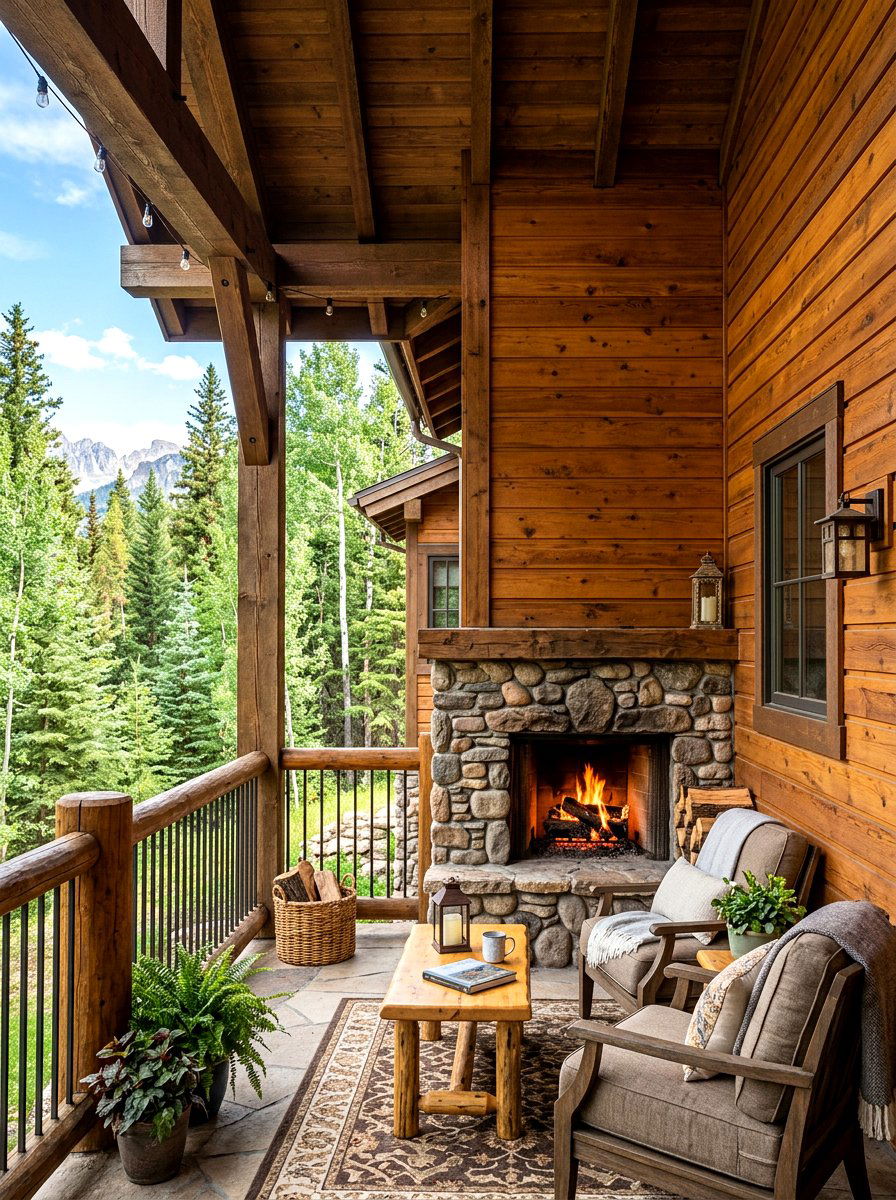 Cedar Wood Siding - 30 chalet porch ideas