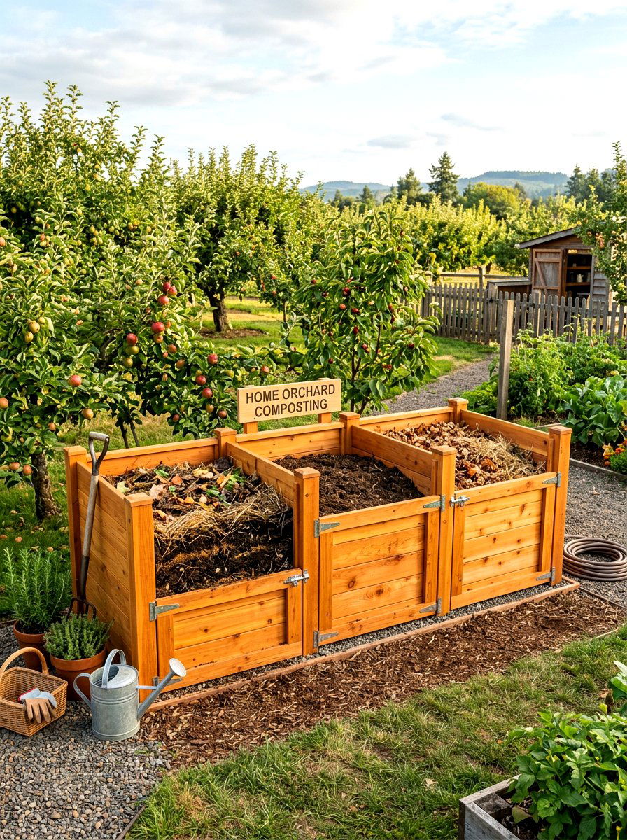 Cedar Wood Three Bin System - 30 compost bin ideas