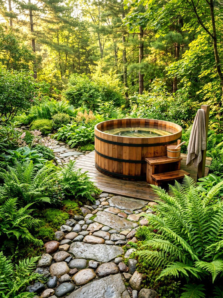 Cedar cold plunge tub - 30 cold plunge bath ideas