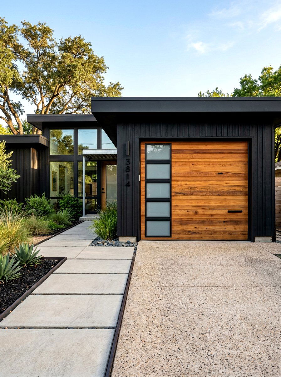 Cedar garage door - 30 garage door color ideas