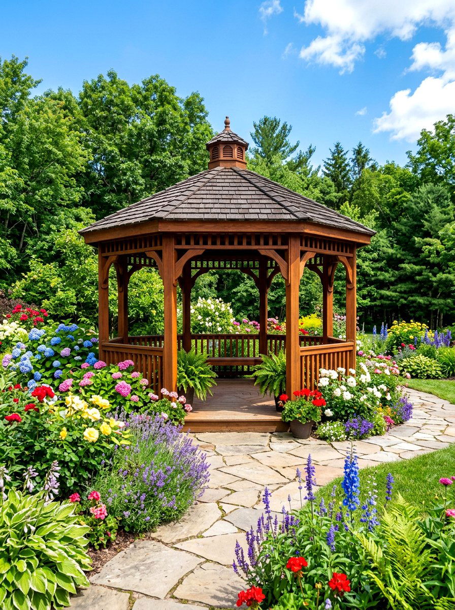 Cedar garden gazebo - 30 backyard gazebo ideas