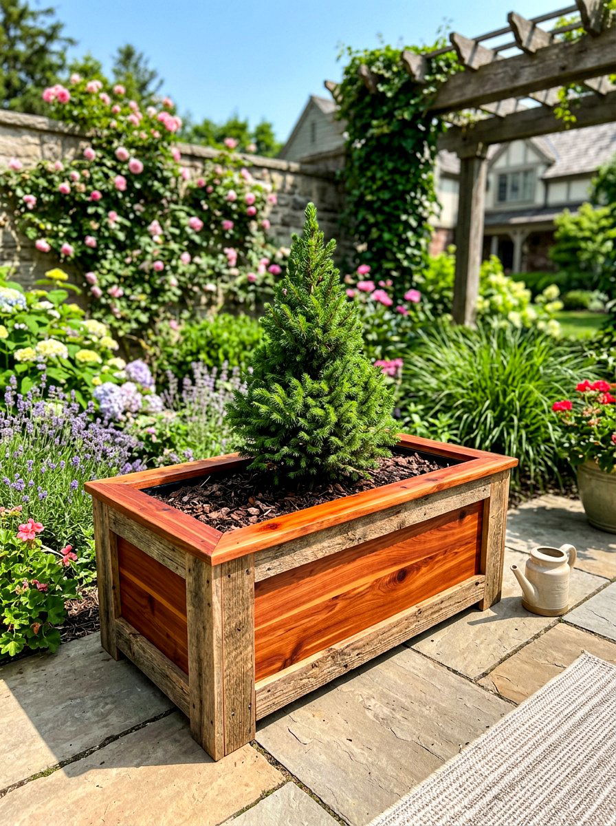 Cedar lined pallet box - 30 pallet planter ideas