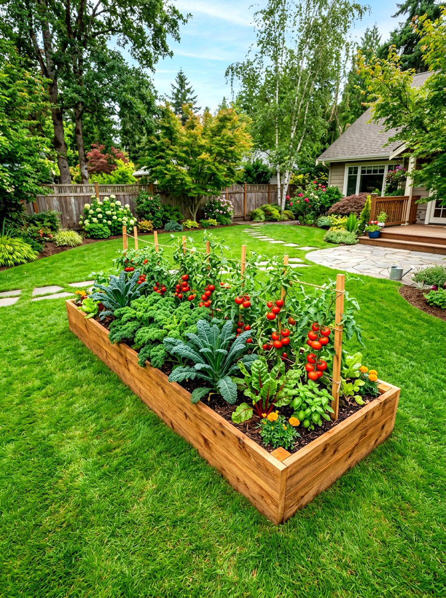 Cedar raised garden bed - 30 wood raised bed ideas