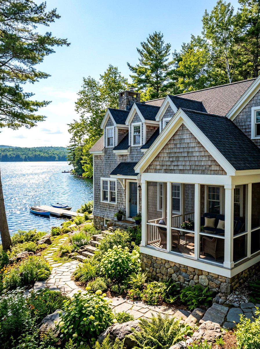 Cedar shake lake house - 30 lake house exterior ideas