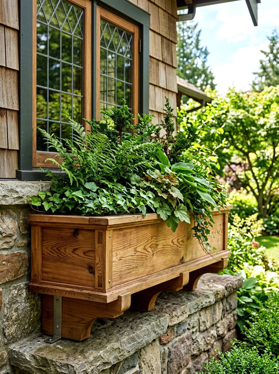 Cedar window box - 30 window box ideas