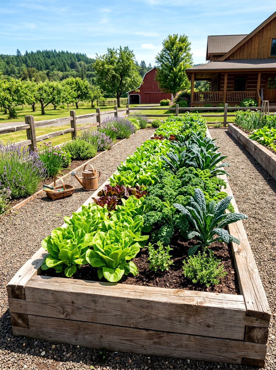 Cedar wood edging - 30 vegetable garden border ideas