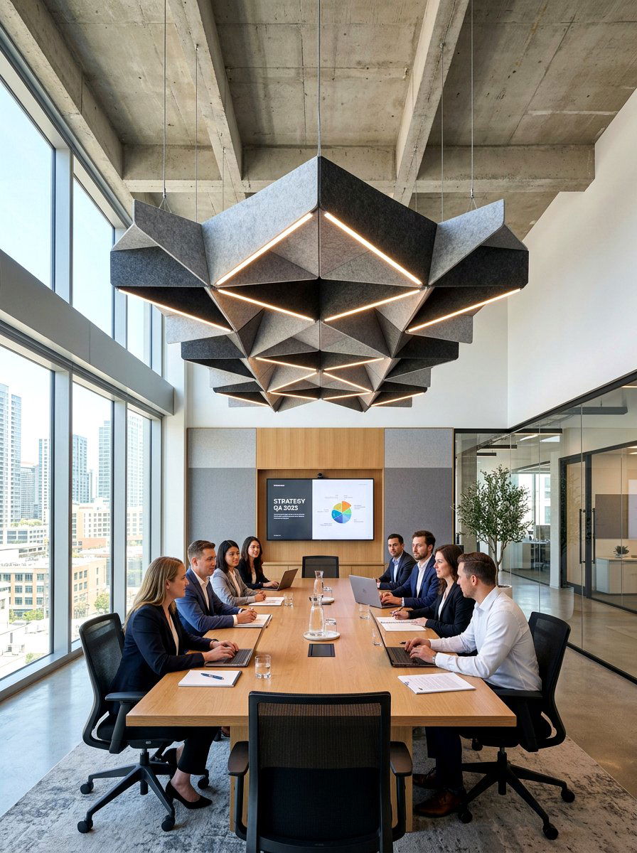 Ceiling Acoustic Cloud - 30 sound dampening office ideas