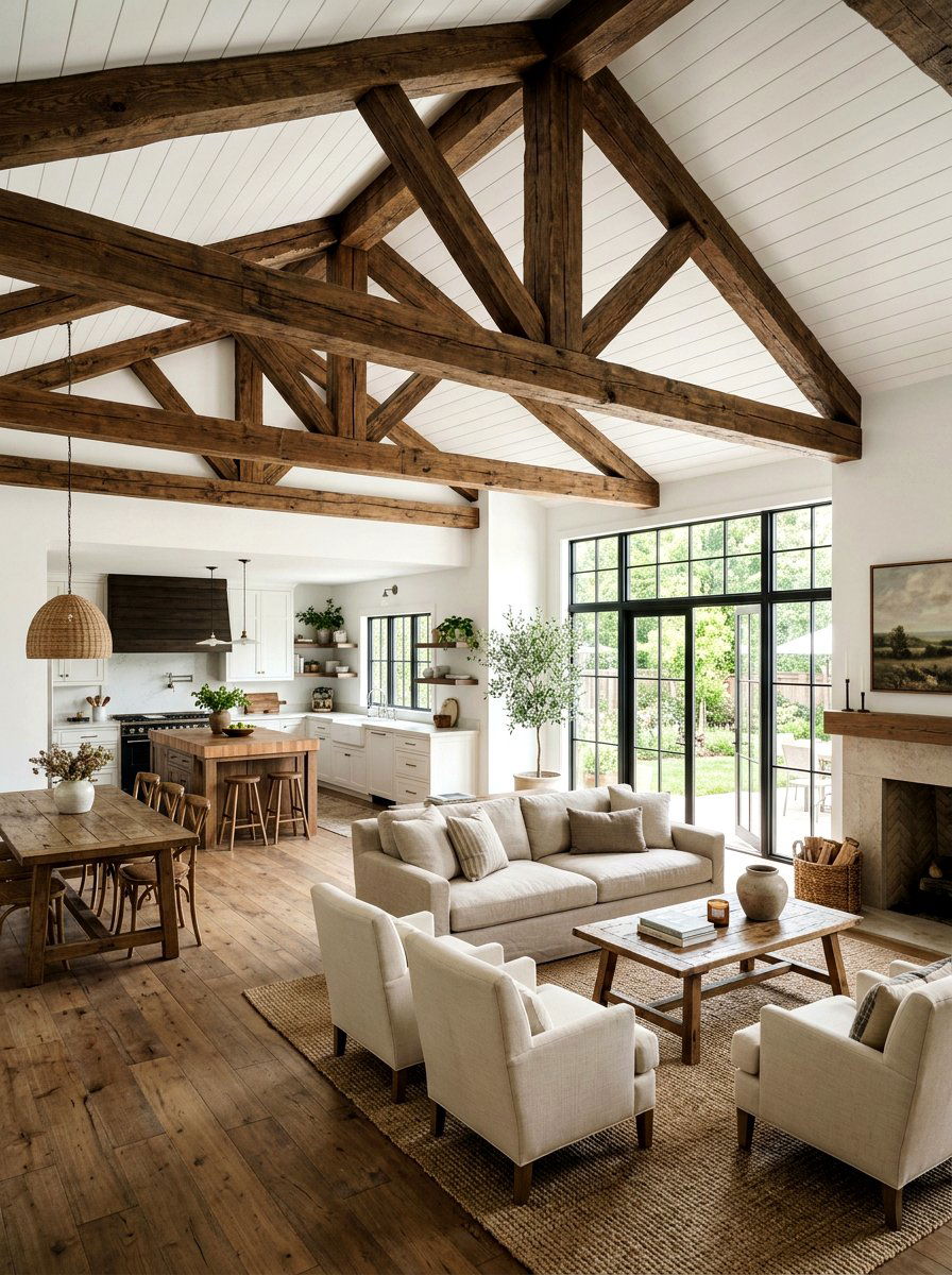 Ceiling Beam Definition - 30 open plan with cozy zones ideas