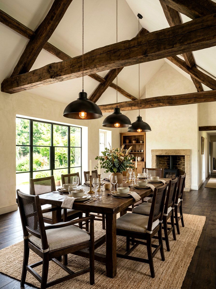 Ceiling Beam Dining Decor - 30 supper club home ideas