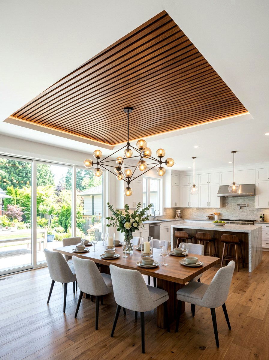 Ceiling Detail Open Concept - 30 open plan dining room ideas