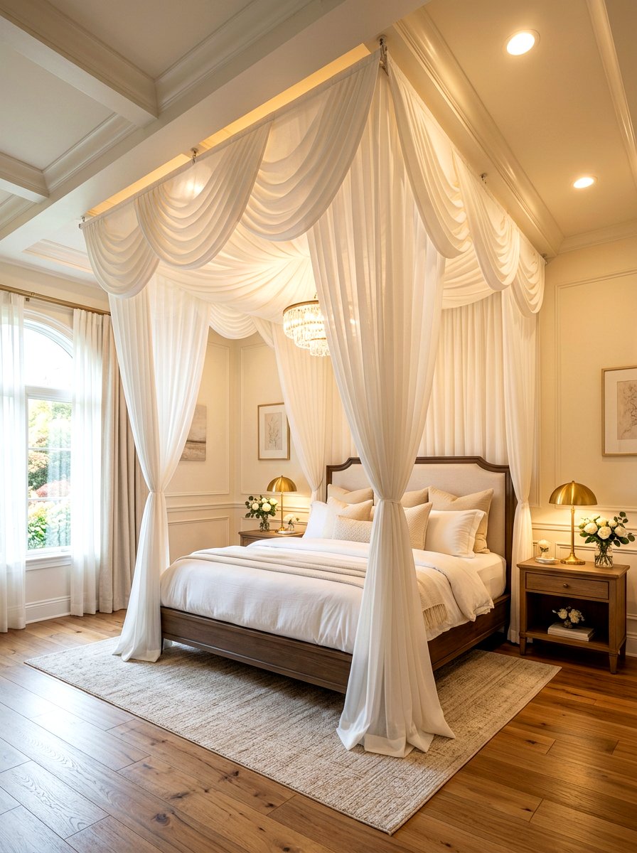 Ceiling Drapes - 30 romantic bedroom ideas