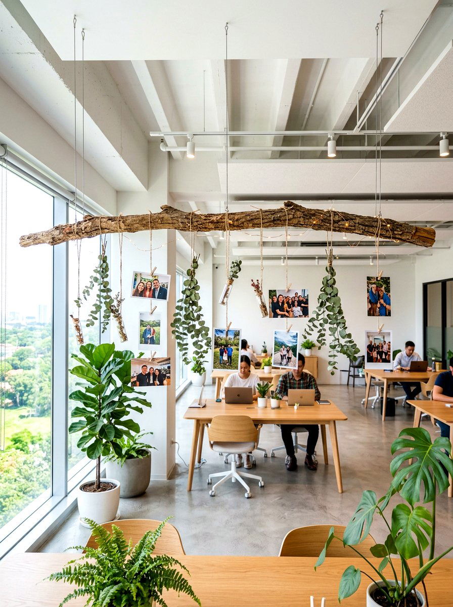 Ceiling Hanging Branch - 30 mood board wall ideas