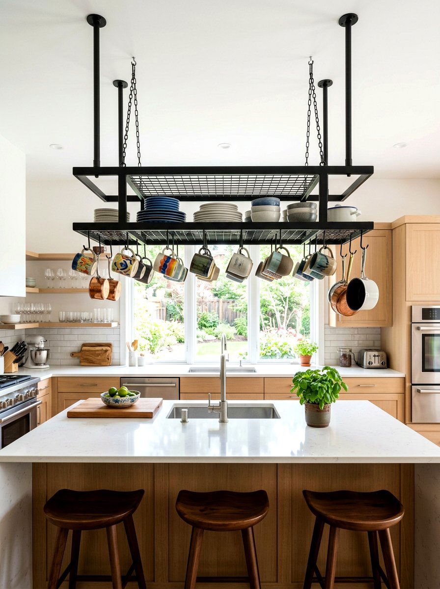 Ceiling Hanging Rack - 30 dish display ideas