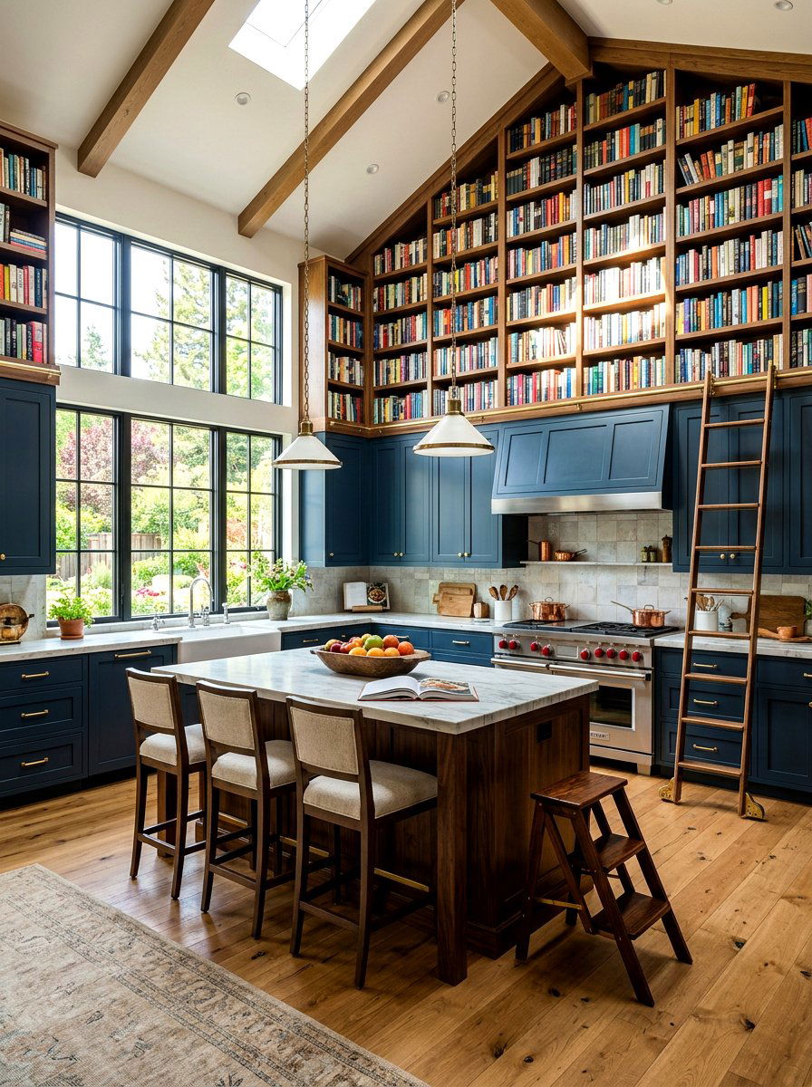 Ceiling Height Library Shelving - 30 library kitchen ideas
