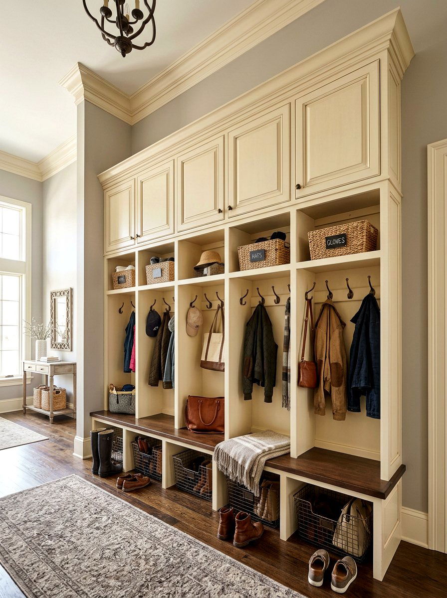 Ceiling Height Mudroom Locker - 30 mudroom locker ideas