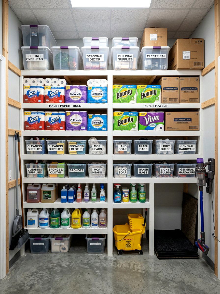 Ceiling Height Storage - 30 utility closet shelving ideas