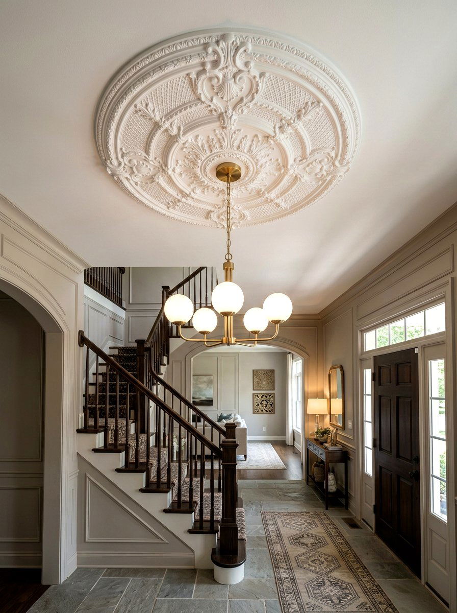 Ceiling Medallion Focal Point - 30 decorative molding ideas