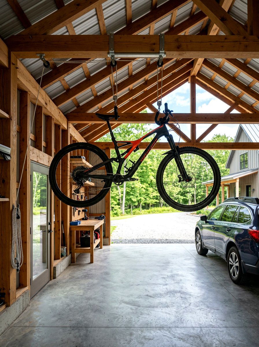 Ceiling Mounted Bike Rack - 30 smart storage home ideas