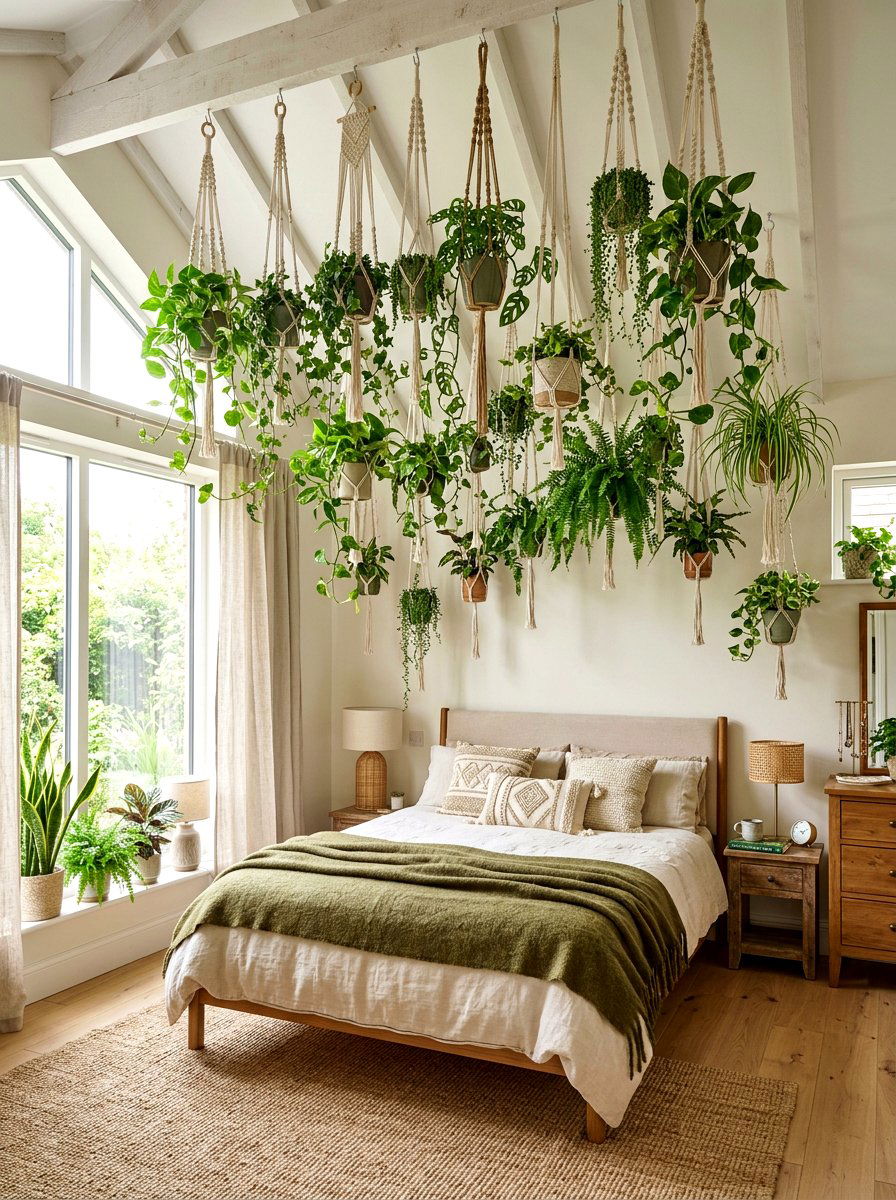 Ceiling Mounted Macrame Plant Hanger - 30 macrame plant hanger ideas