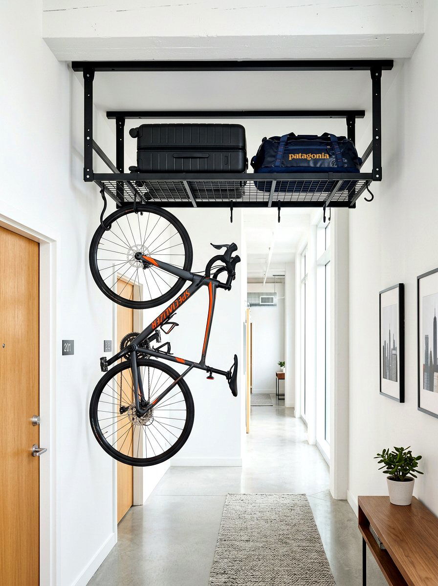 Ceiling Mounted Rack - 30 modular apartment storage ideas