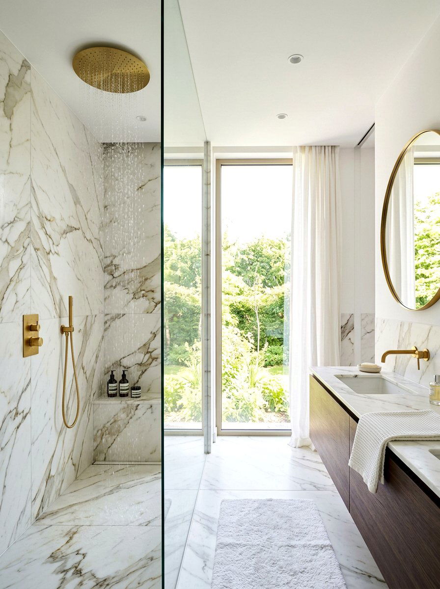 Ceiling Rain Shower Head - 30 spa shower ideas