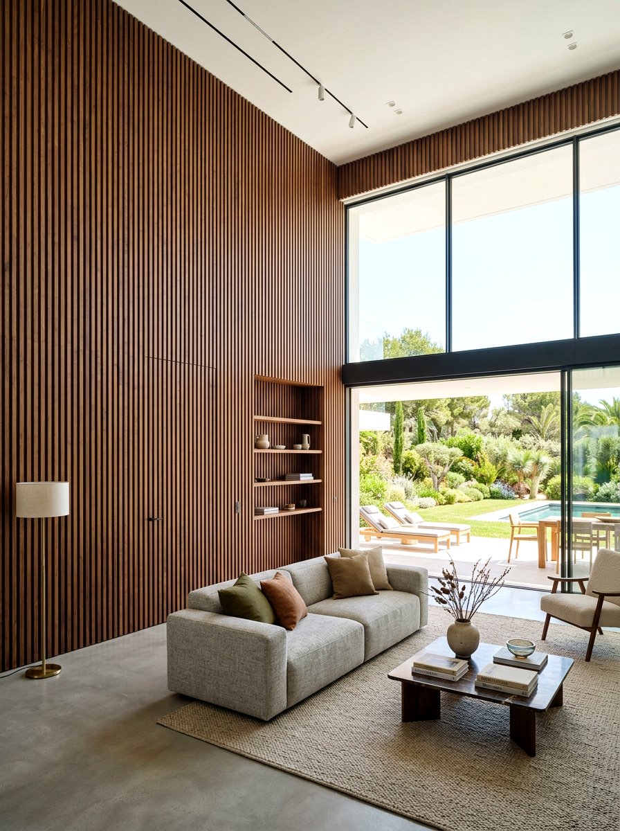 Ceiling To Floor Fluting - 30 fluted wood wall ideas