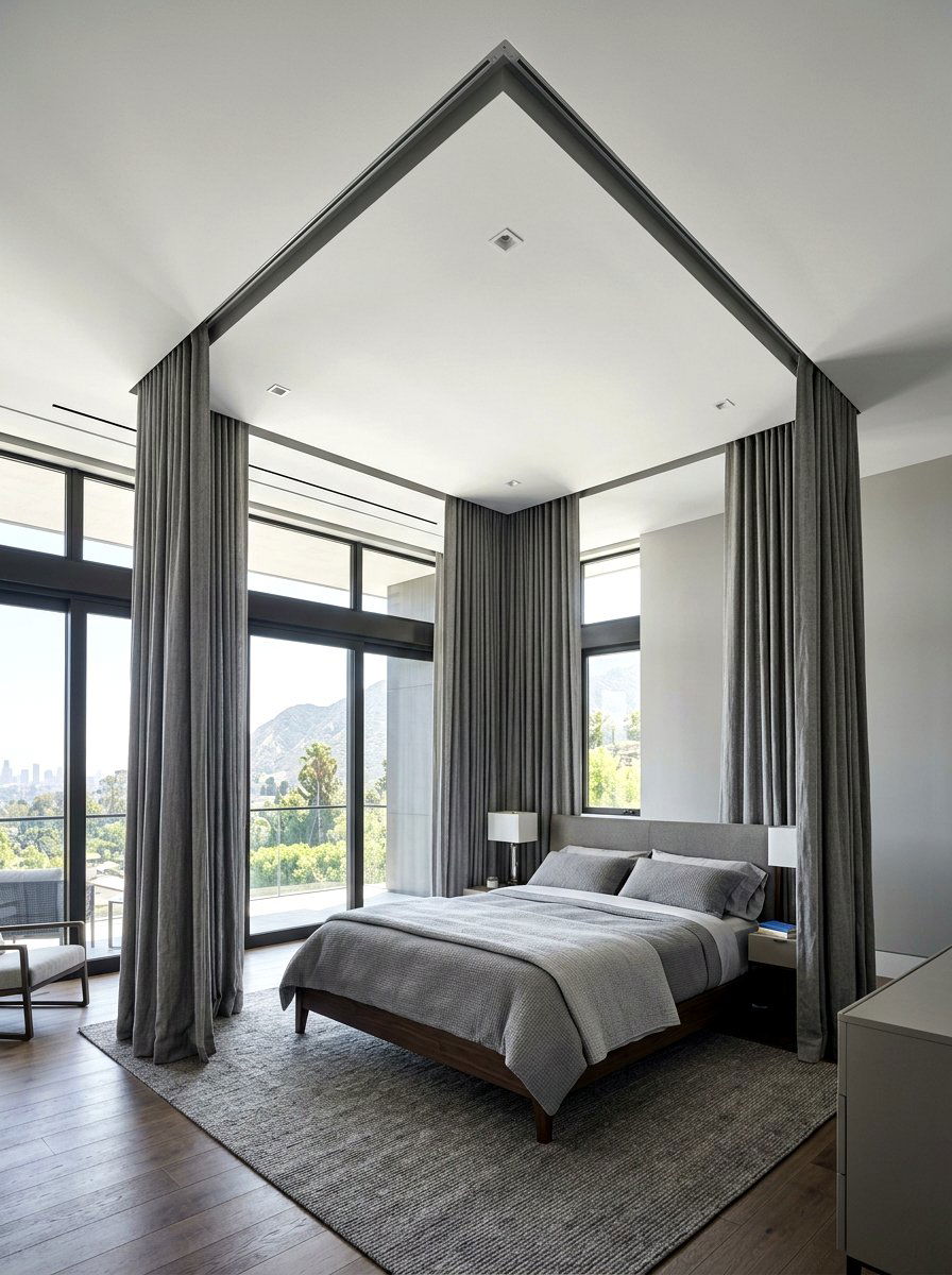 Ceiling Track Canopy Bed - 30 romantic canopy bedroom ideas