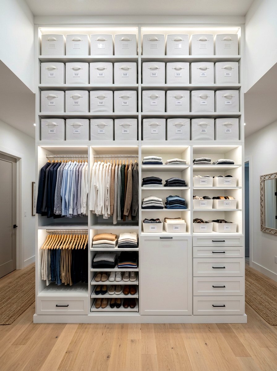 Ceiling height shelves - 30 kids closet system ideas