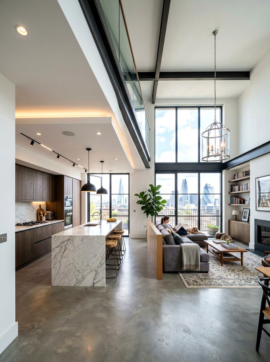 Ceiling height variations - 30 broken floor plan apartment ideas
