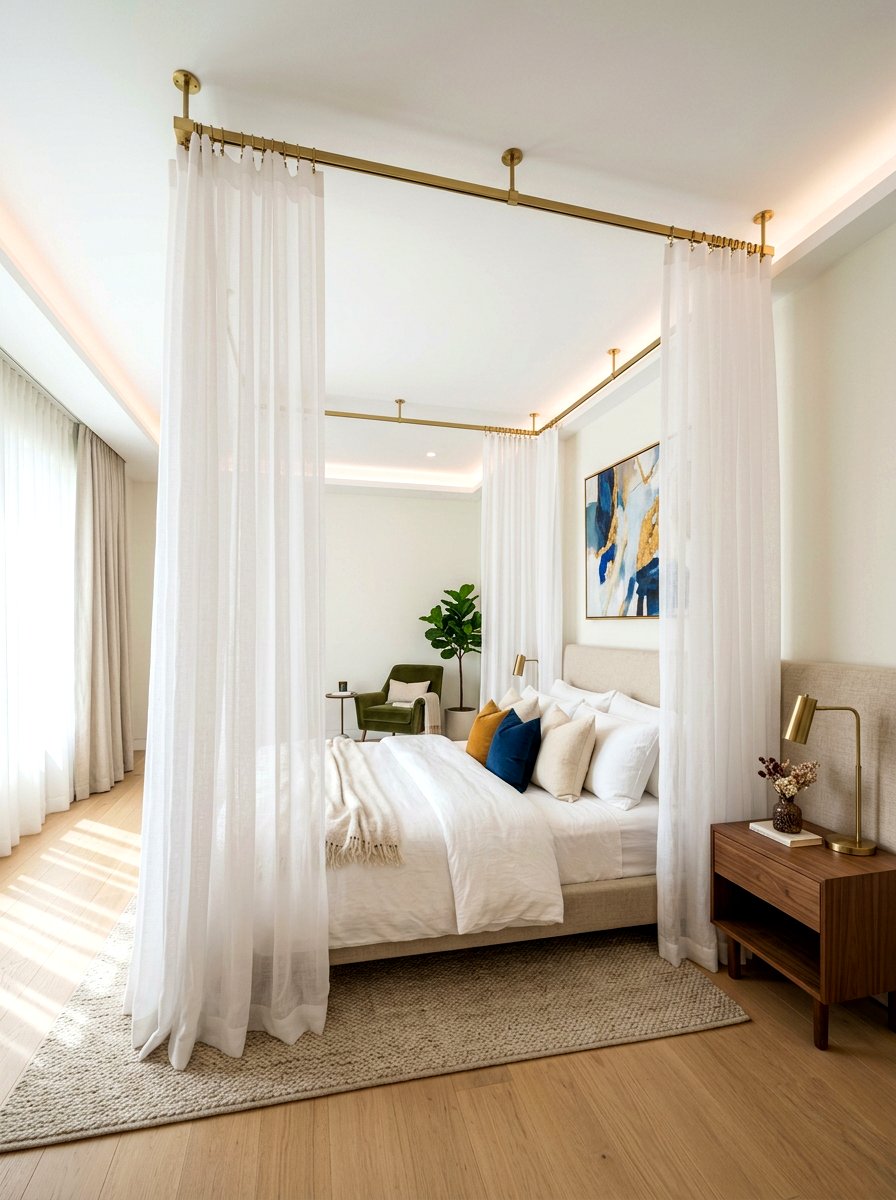 Ceiling mount canopy bed - 30 draped canopy bed ideas
