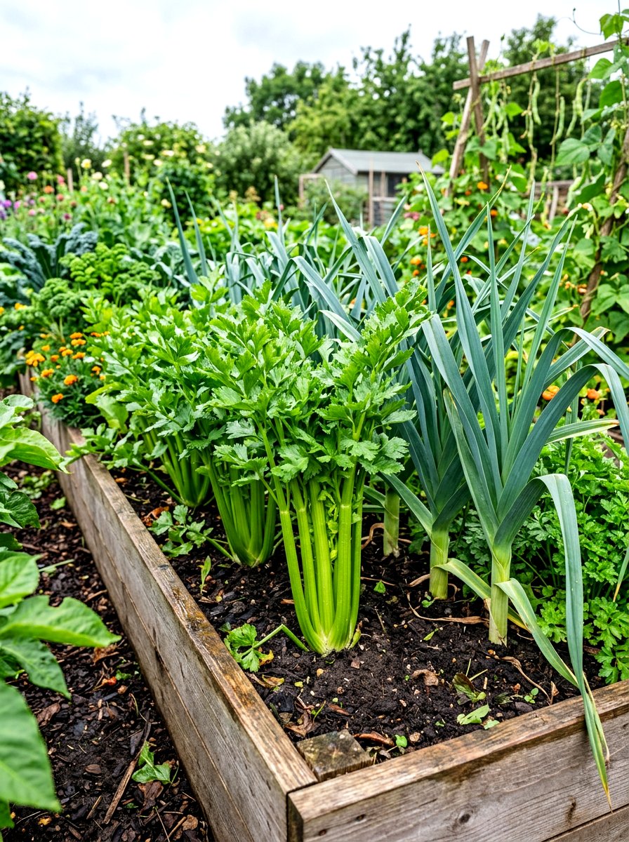 Celery And Leek Companion Planting - 30 raised bed companion planting ideas