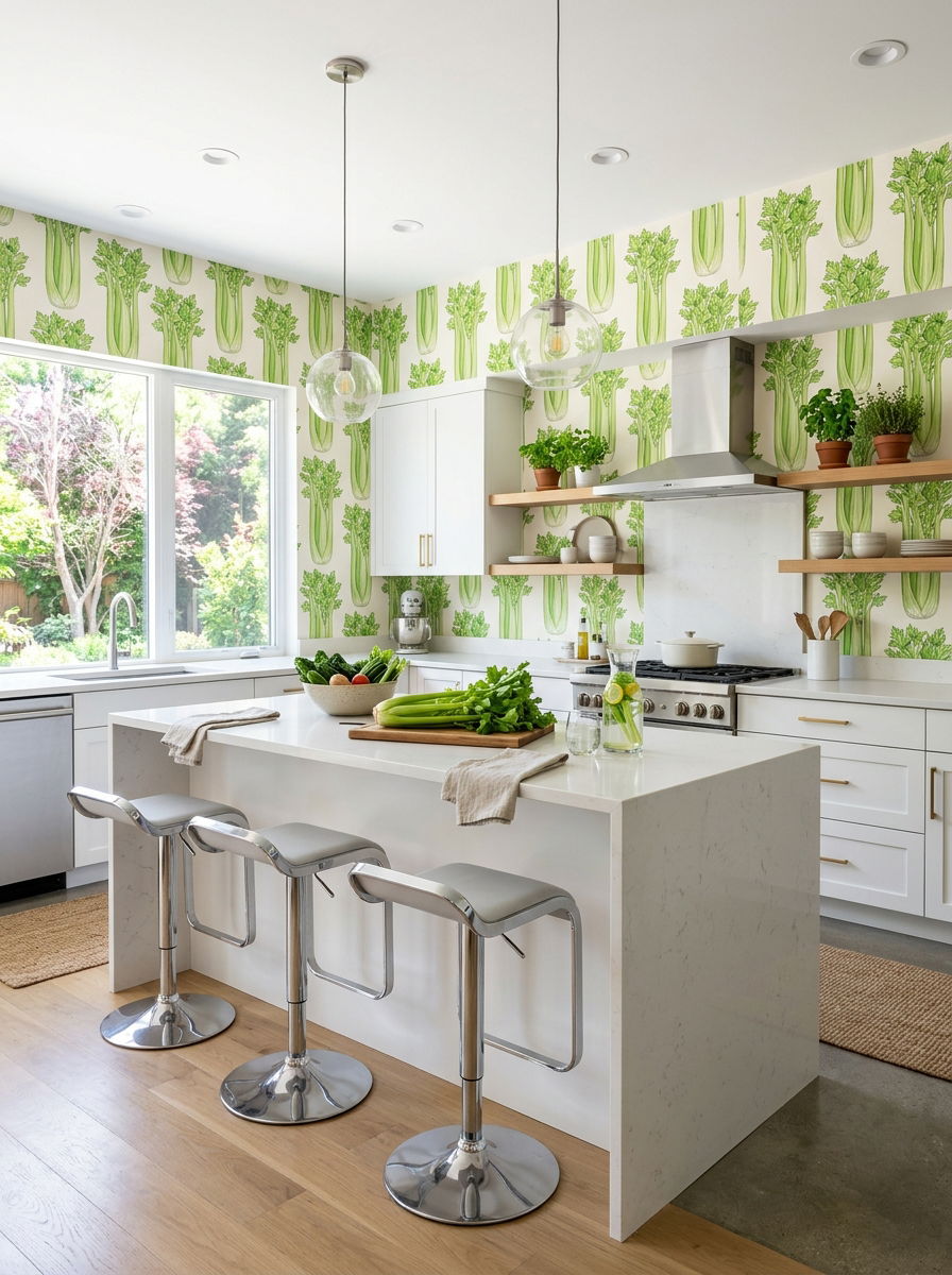 Celery wallpaper - 30 vegetable motif wallpaper ideas