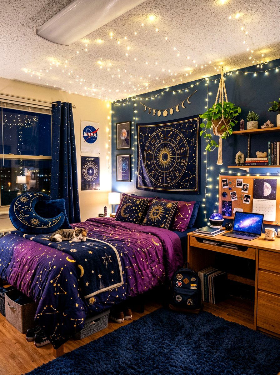 Celestial Moody Dorm Room - 30 college bedroom ideas