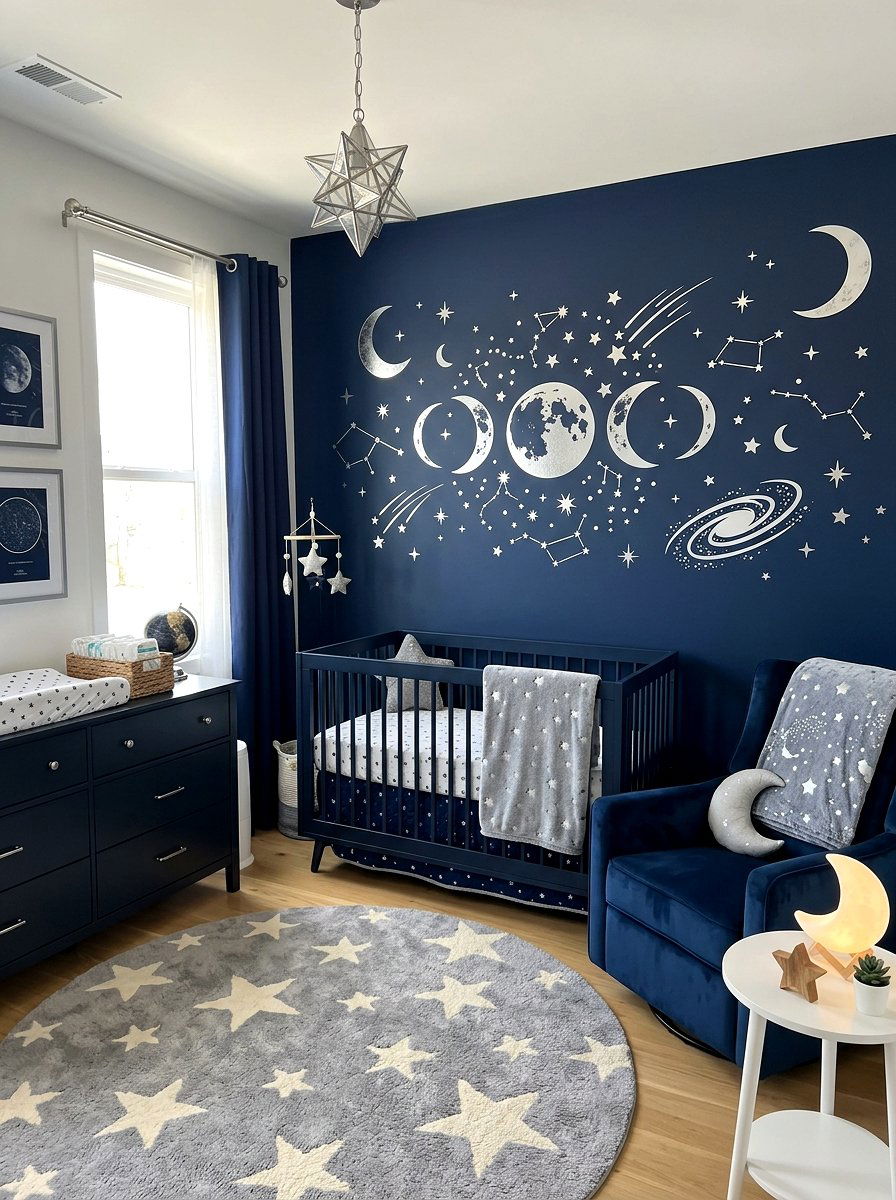 Celestial Moon And Star Decal - 30 nursery wall decor ideas