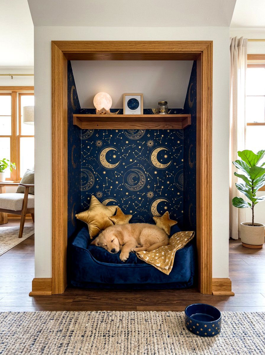 Celestial Moon And Star Wallpaper - 30 pet room wallpaper ideas