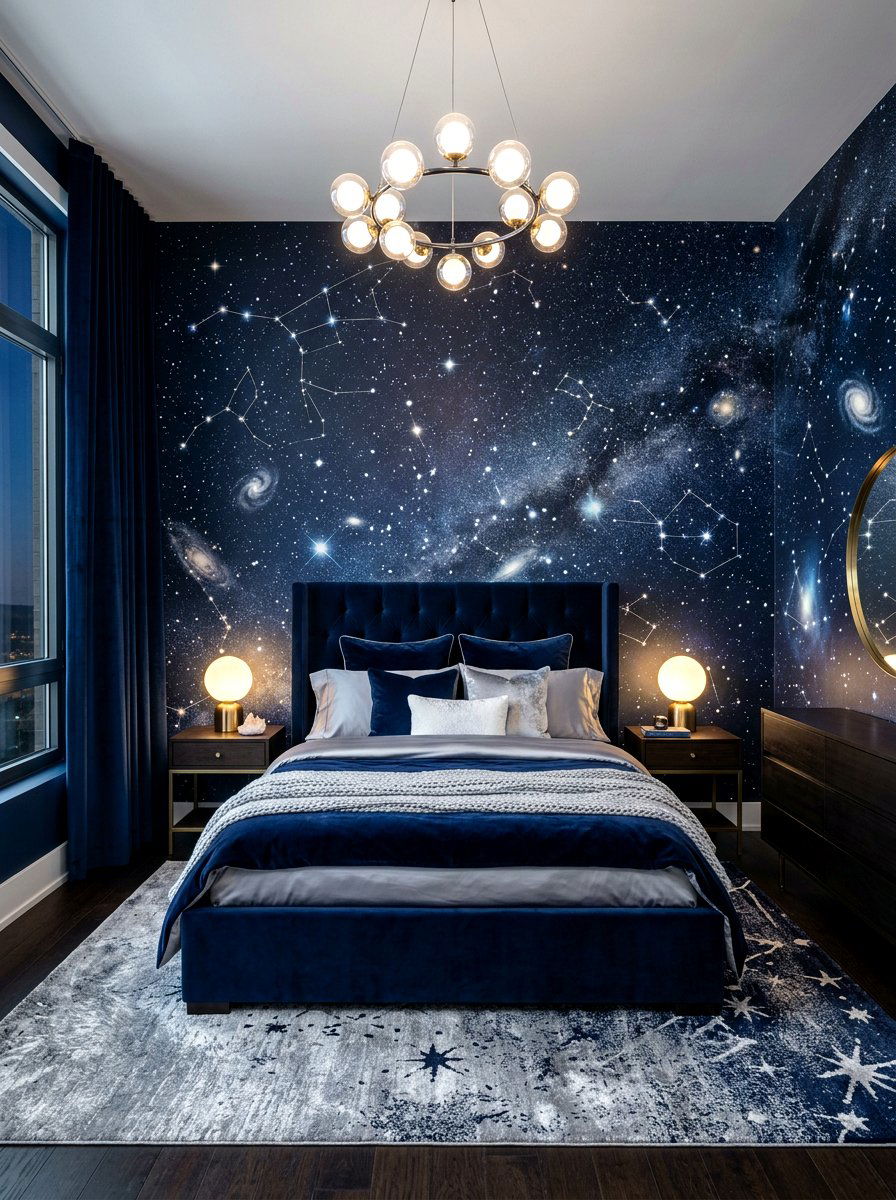 Celestial Star Wallpaper - 30 mural wallpaper bedroom aesthetic ideas