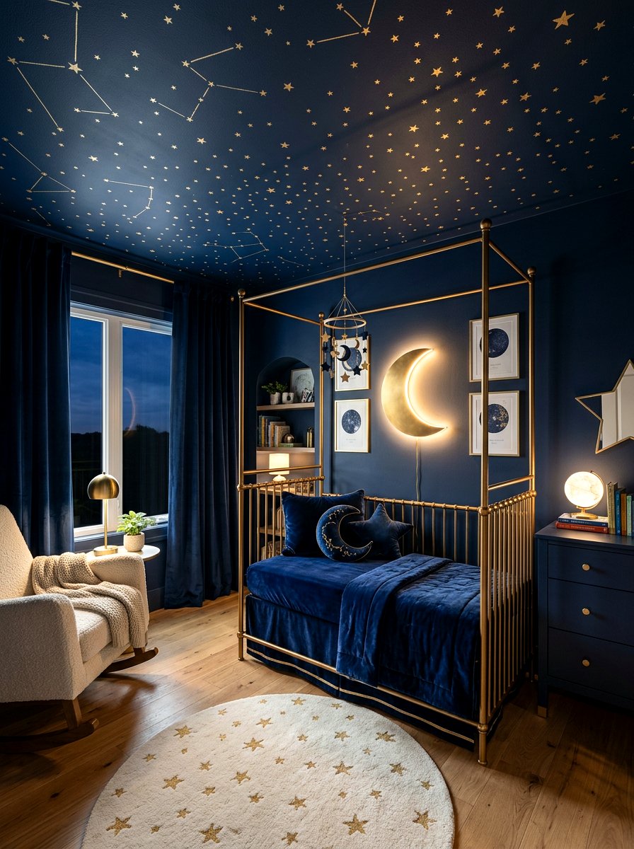 Celestial Starry Night Nursery - 30 boutique nursery decor ideas