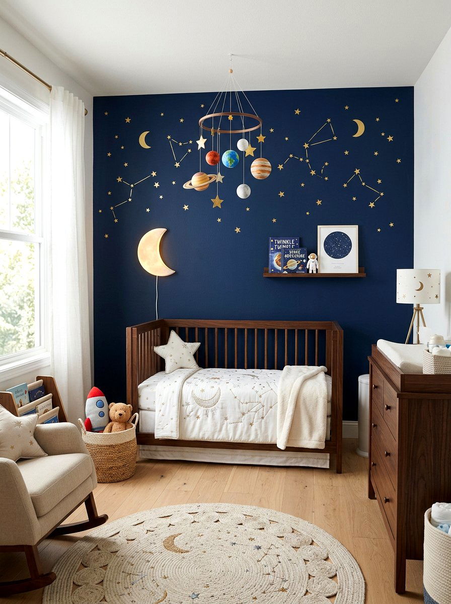 Celestial Starry Nursery - 30 aesthetic kids room ideas