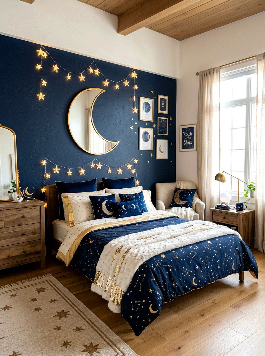 Celestial Sun Moon Bedroom - 30 boho teen room ideas