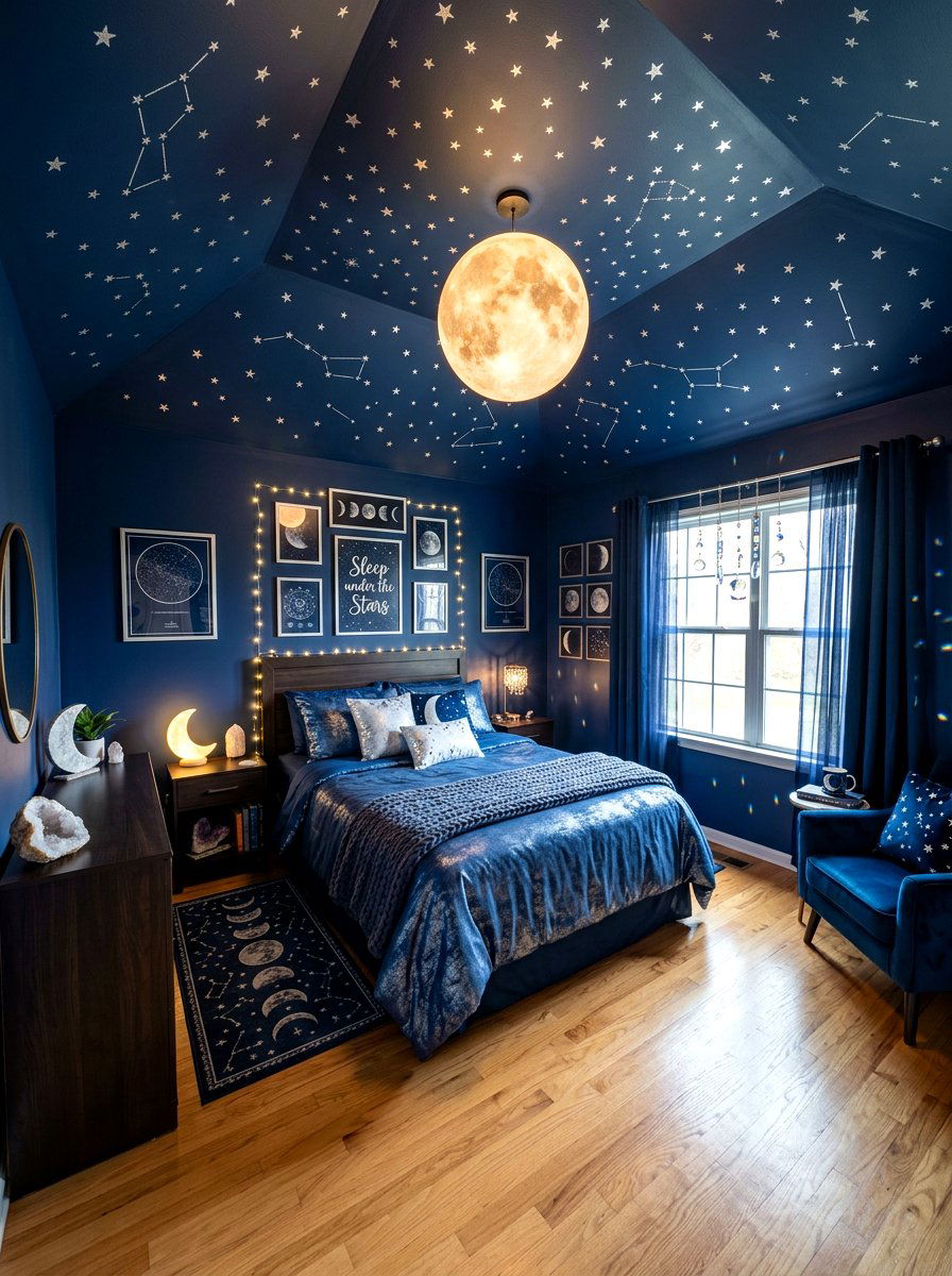 Celestial moon room - 30 fairytale bedroom aesthetic ideas