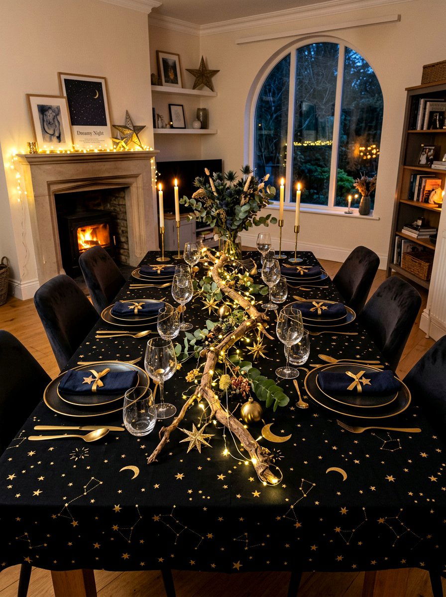 Celestial star decor - 30 New Year brunch table ideas