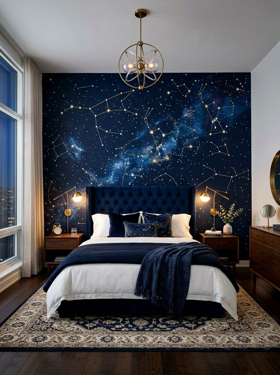 Celestial star wall mural - 30 mural wall ideas