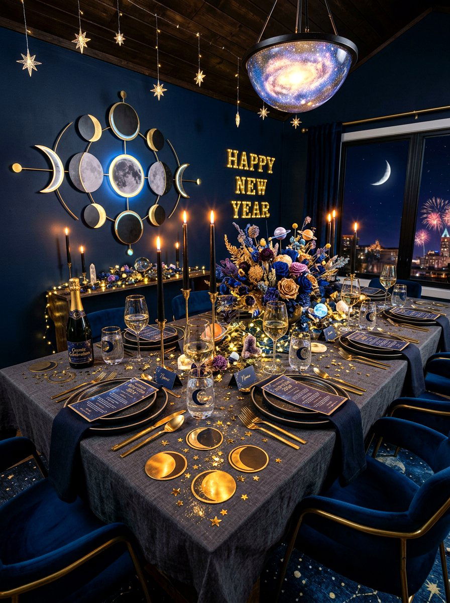 Celestial theme dining room - 30 New Year dining room ideas