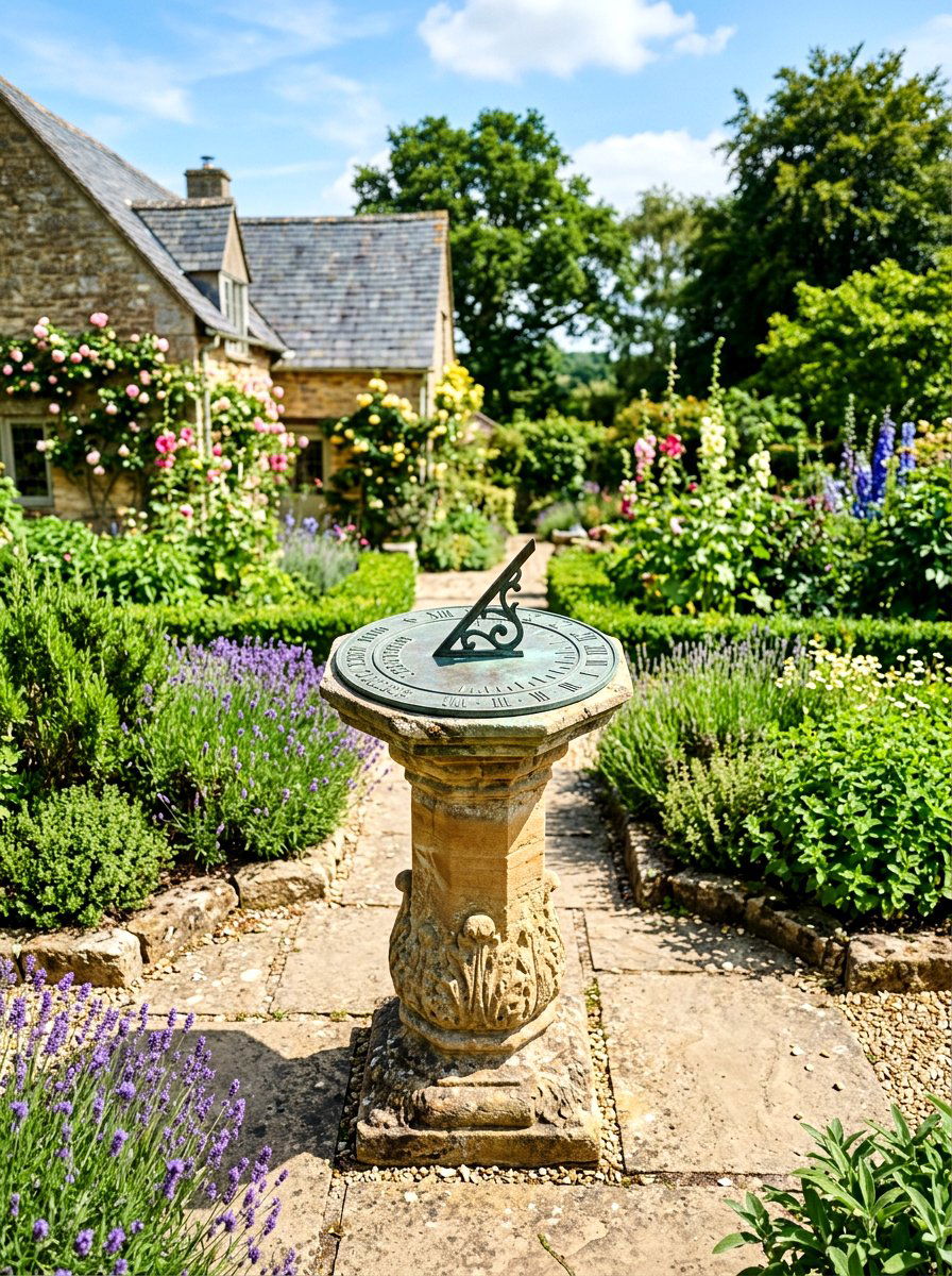 Central Sundial - 30 formal garden ideas