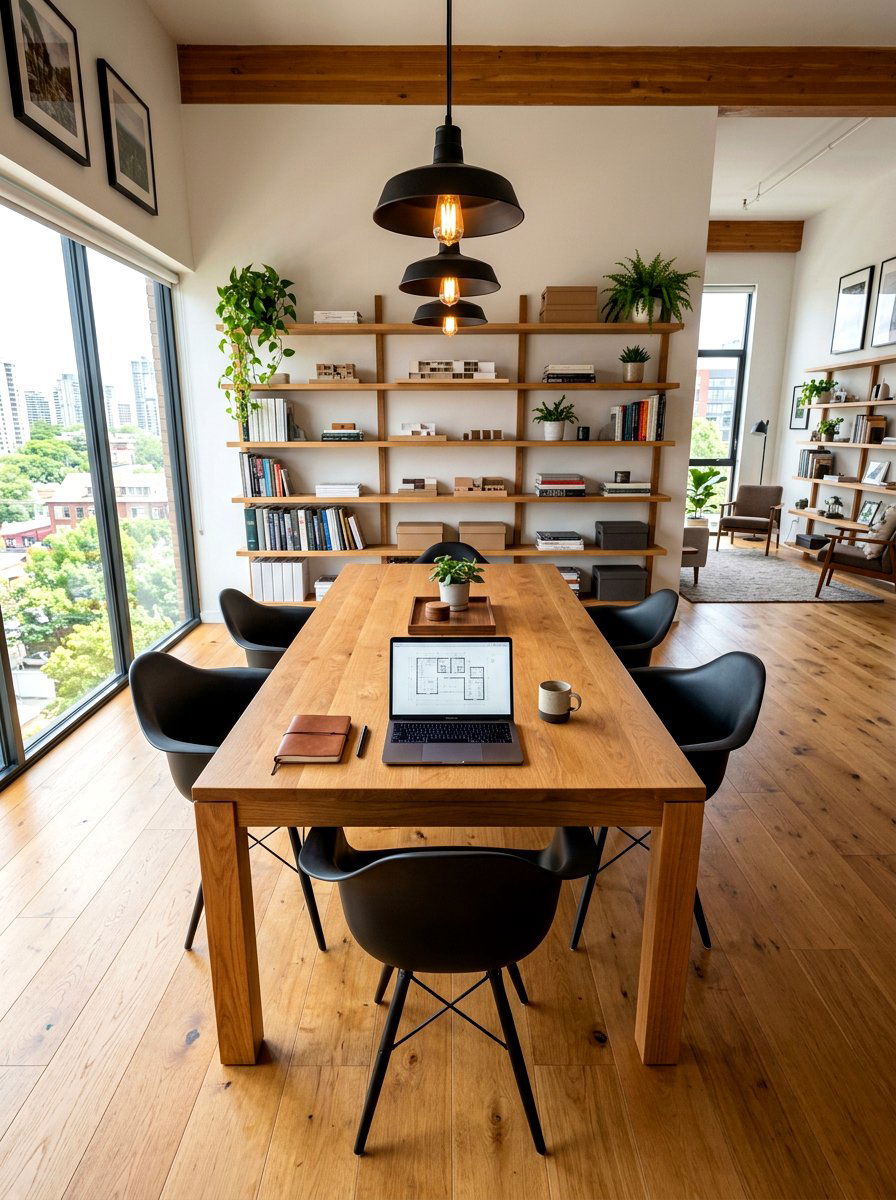 Central work table layout - 30 home archive room ideas