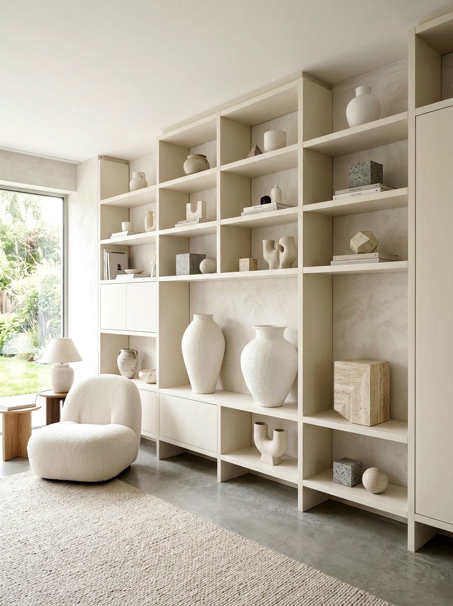Ceramic And Sculptural Accents - 30 organizing a bookshelf ideas