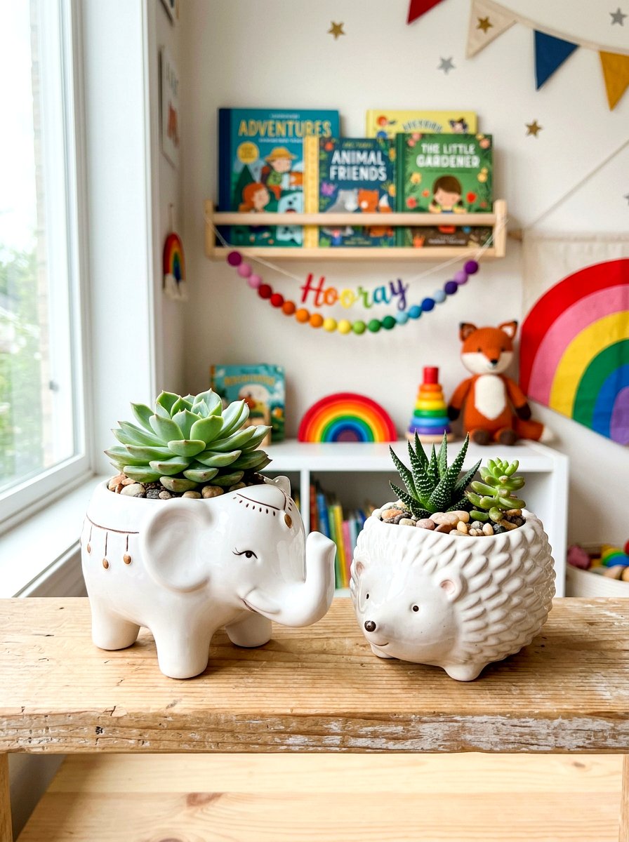 Ceramic Animal Succulent Planters - 30 indoor succulent garden ideas